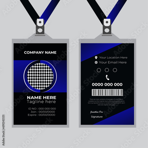 Free vector office id card template and corporate id card design
