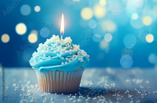 birthday cupcake with candles