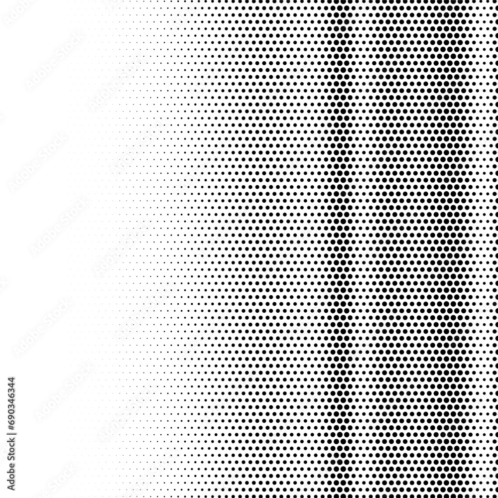 White background with black small halftone dots, design element