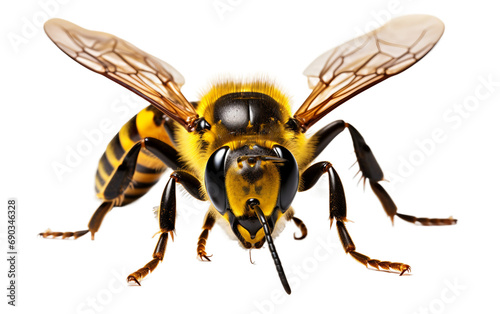 Bee insect isolated on a transparent background.