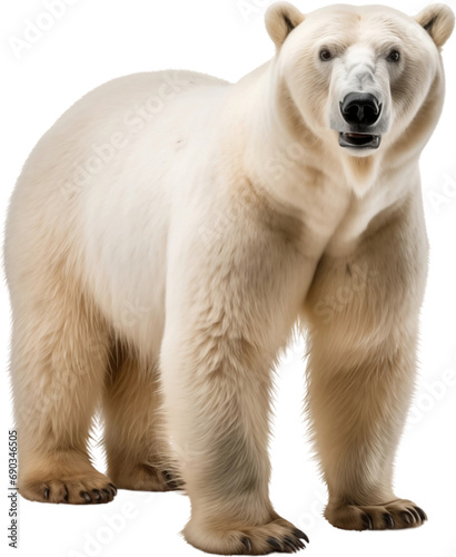 Picture of a polar bear isolated on transparent background, png