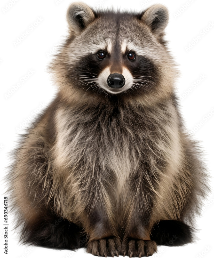 Picture of a raccoon isolated on transparent background, png