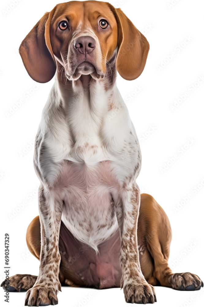 Picture of a sitting dog isolated on transparent background, png
