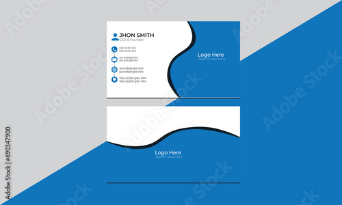 Blue business card template
