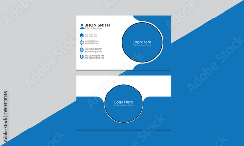 Unique Blue business card template