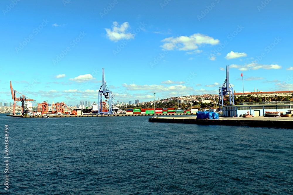 Istanbul, Türkiye , Haydarpasa Port, cargo area of ​​the port