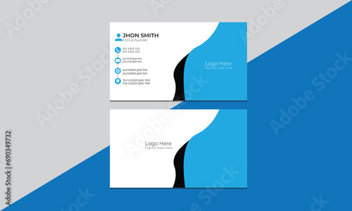 Blue business card template