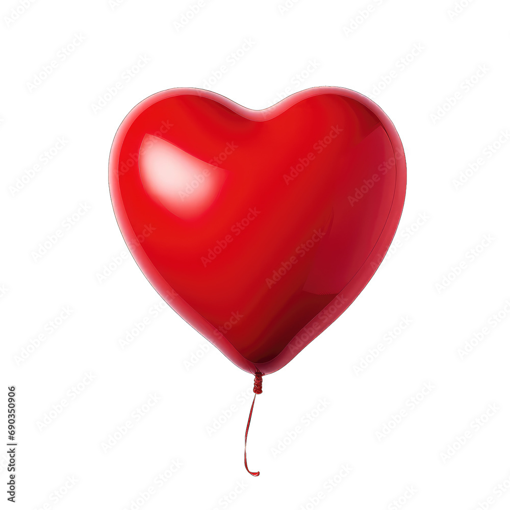 Red heart shaped balloon isolated on transparent or white background, png Red heart shaped balloon isolated on transparent or white background, png
