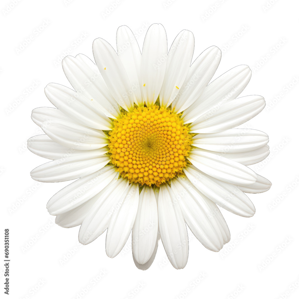 Daisy flower white isolated on transparent or white background, png