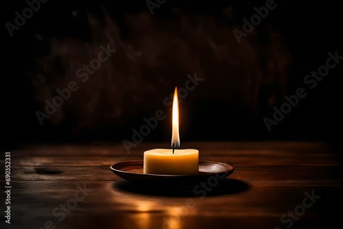 burning candle in the dark