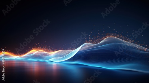Futuristic Waves showing evolved IT Technology Background photo