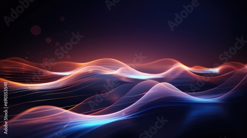 Futuristic Waves showing evolved IT Technology Background