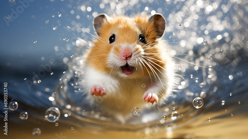 hamster in water