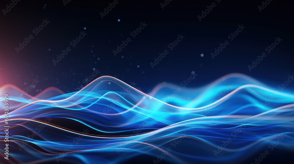 Futuristic Waves showing evolved IT Technology Background