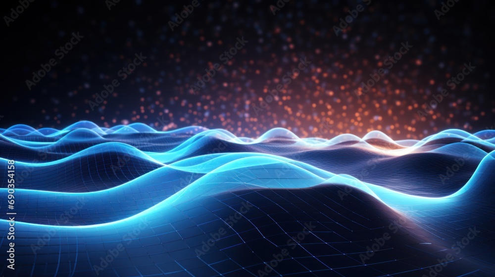 Futuristic Waves showing evolved IT Technology Background Futuristic Waves showing evolved IT Technology Background