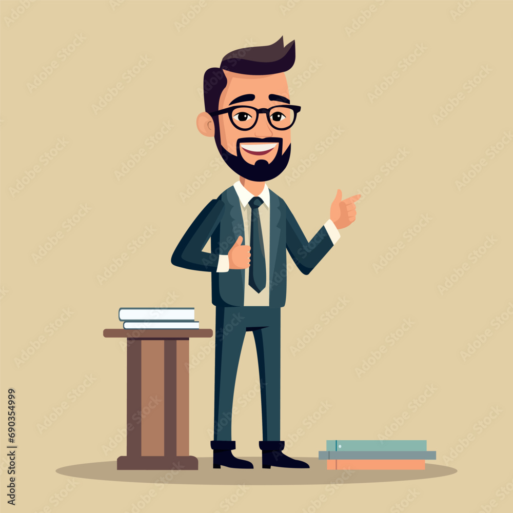 Flat Teacher vector character Design illustration Flat Teacher vector character Design illustration