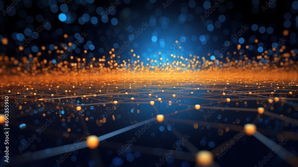 Fototapeta premium Big Data Integration in Abstract Beautiful Digital World