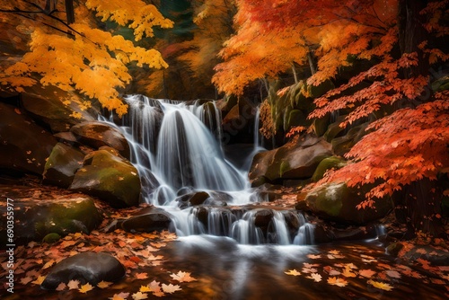 waterfall in autumn