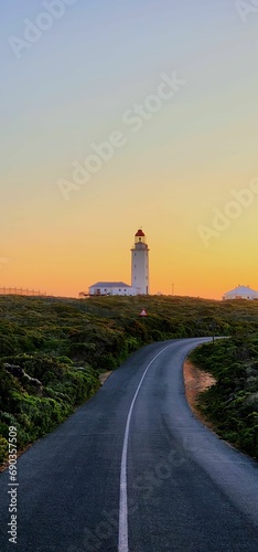 Sunset at Dangeer Point Lighthouse in Gansbaai, South Africa