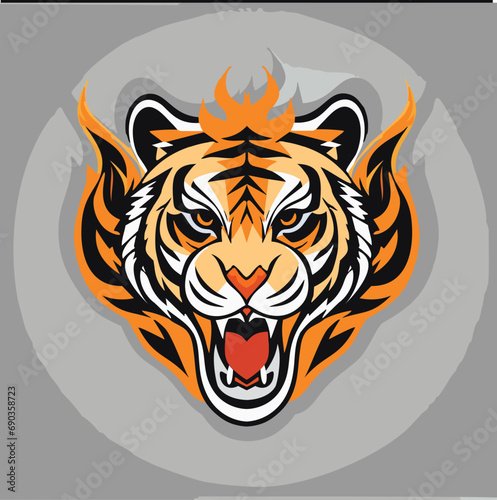 Fototapeta Naklejka Na Ścianę i Meble -  vector tiger head mascot illustration