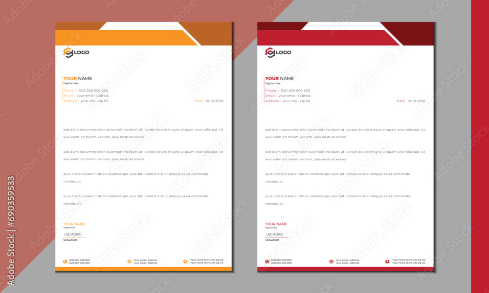 Obraz premium Letterhead Design Template . modern letterhead template. eps 