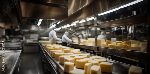 cheese production, cheese production line photo