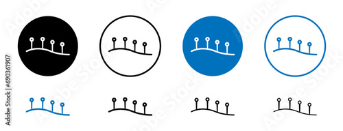 Acupuncture line icon set. Acupuncture Chinese acupuncturist therapy in black and blue color. photo