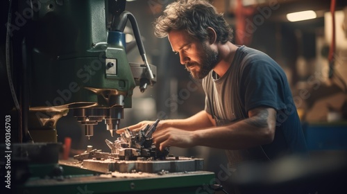 A man operating machinery in a factory, ensuring smooth production processes.