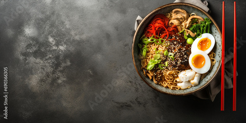 image of ramen bowl wabi sabi style created with Generative Ai