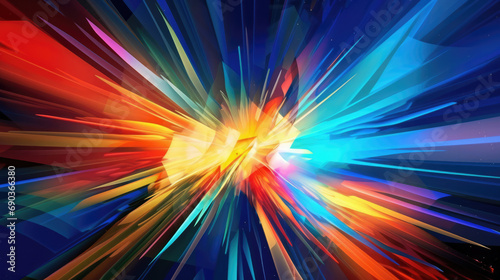 Vibrant color explode, spreading abstract background with a dynamic zoom effect, creating a visually captivating and energetic visual experience