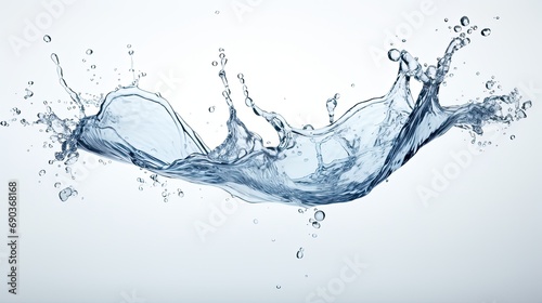 a water splash isolated on a white background, embodying the essence of a clear, fresh, and healthy drink concept.