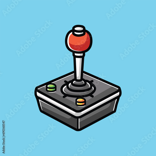 Retro Joystick Vector Cartoon Illustration (ID: 690368547)