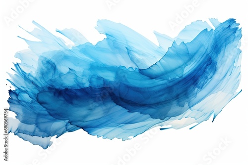 Blue paint brush strokes in watercolor.