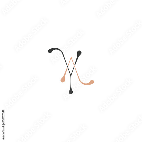 AY, YA, Abstract initial monogram letter alphabet logo design