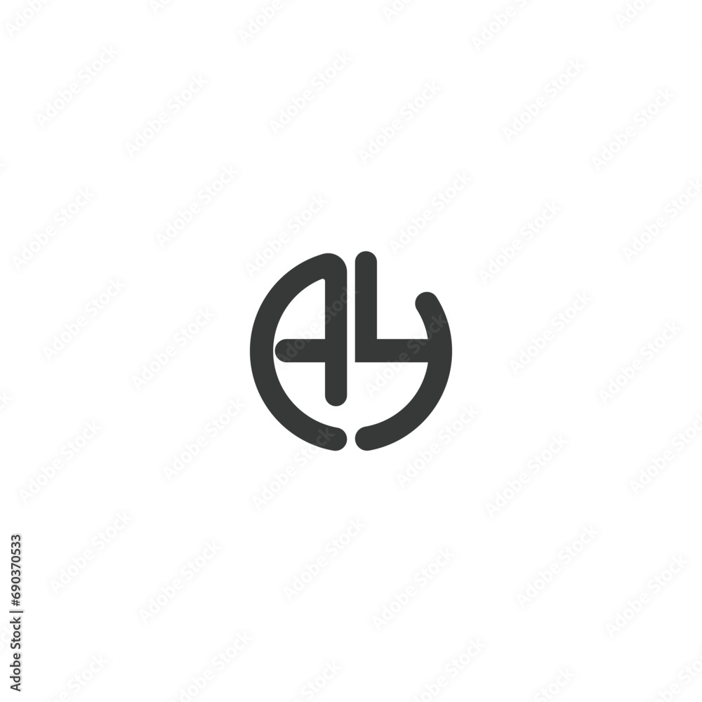 Alphabet letters Initials Monogram logo AY, YA, Y and A Alphabet letters Initials Monogram logo AY, YA, Y and A