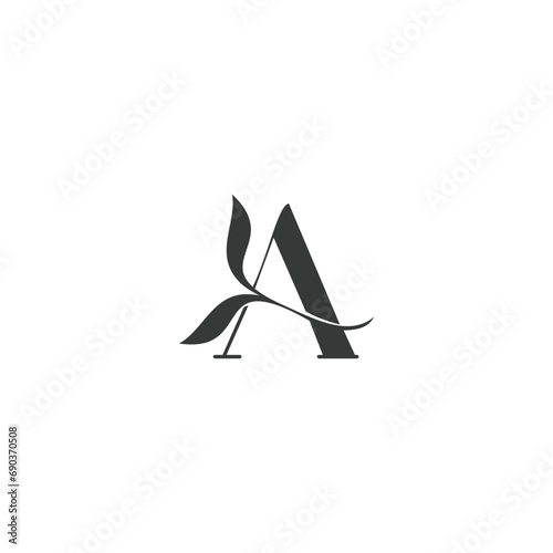 Alphabet letters Initials Monogram logo AY, YA, Y and A