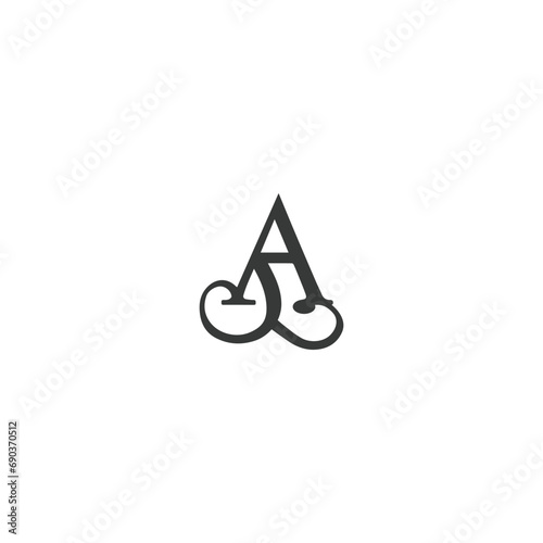Alphabet letters Initials Monogram logo AY, YA, Y and A