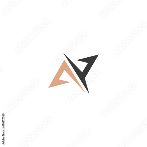 Alphabet letters Initials Monogram logo AY, YA, Y and A