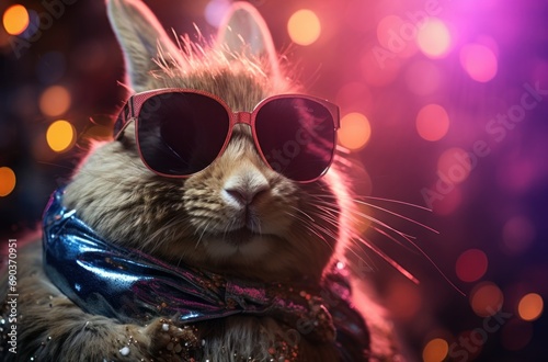 bunny rabbit in sunglasses dressed in bling, animated gifs