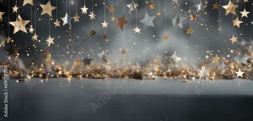 christmas background with white stars © olegganko