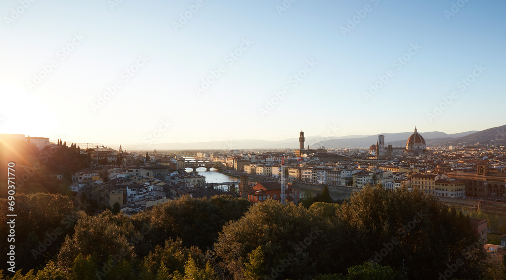 Skyline panorama of Florence city in Italy