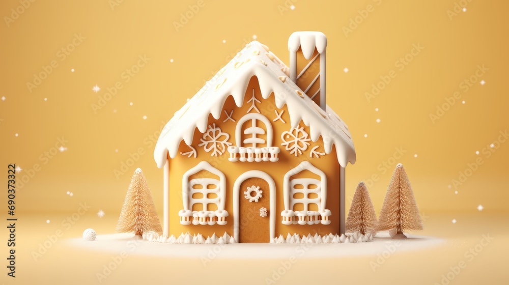 House made of gingerbread. Whimsical World of Christmas Gingerbread Creations. Christmas cookies House made of gingerbread. Whimsical World of Christmas Gingerbread Creations. Christmas cookies