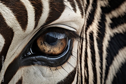 Close up of a zebra.