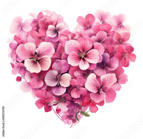 pink geranium in heart shape
