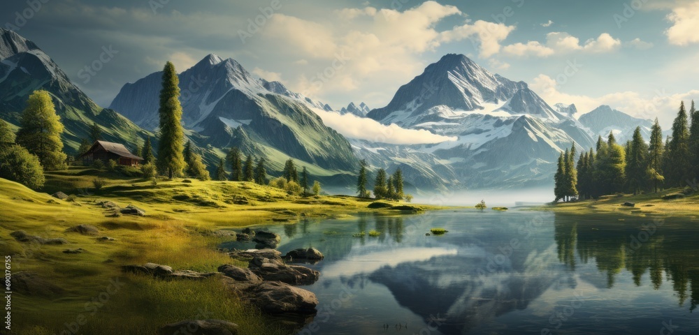 wallpapers of nature in beautiful lake and mountain scenery