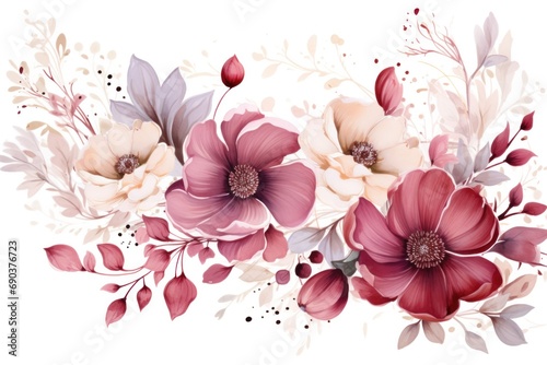 vector pink floral frame flowers,