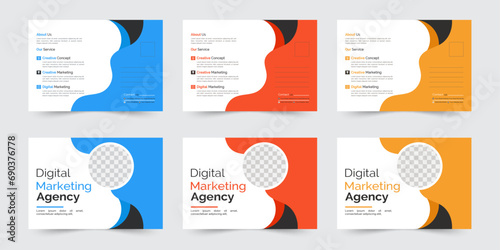 Corporate business postcard or EDDM postcard design template