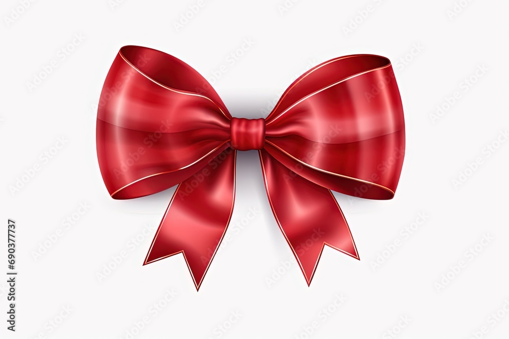 Red ribbon and bow isolated on white background. Red ribbon and bow isolated on white background.