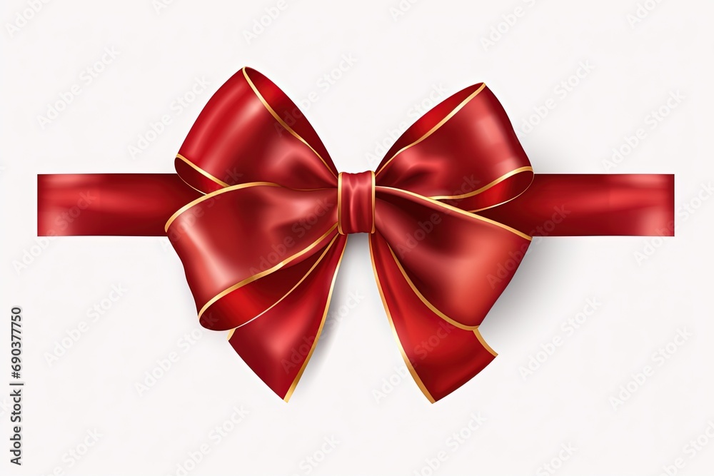 Red and gold ribbon and bow isolated on white background. Red and gold ribbon and bow isolated on white background.