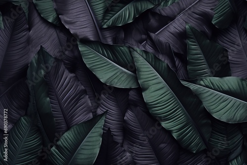 Abstract dark leaves for tropical leaf background.